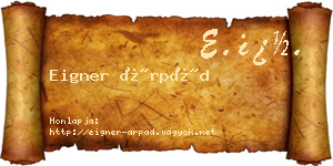 Eigner Árpád névjegykártya
